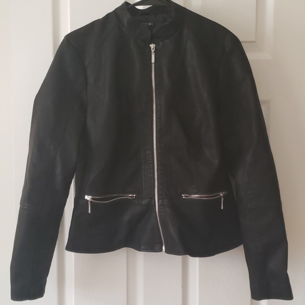 Black faux leather jacket